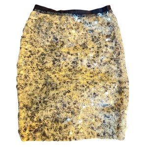 Festive and chic knee length skirt with unique sequins